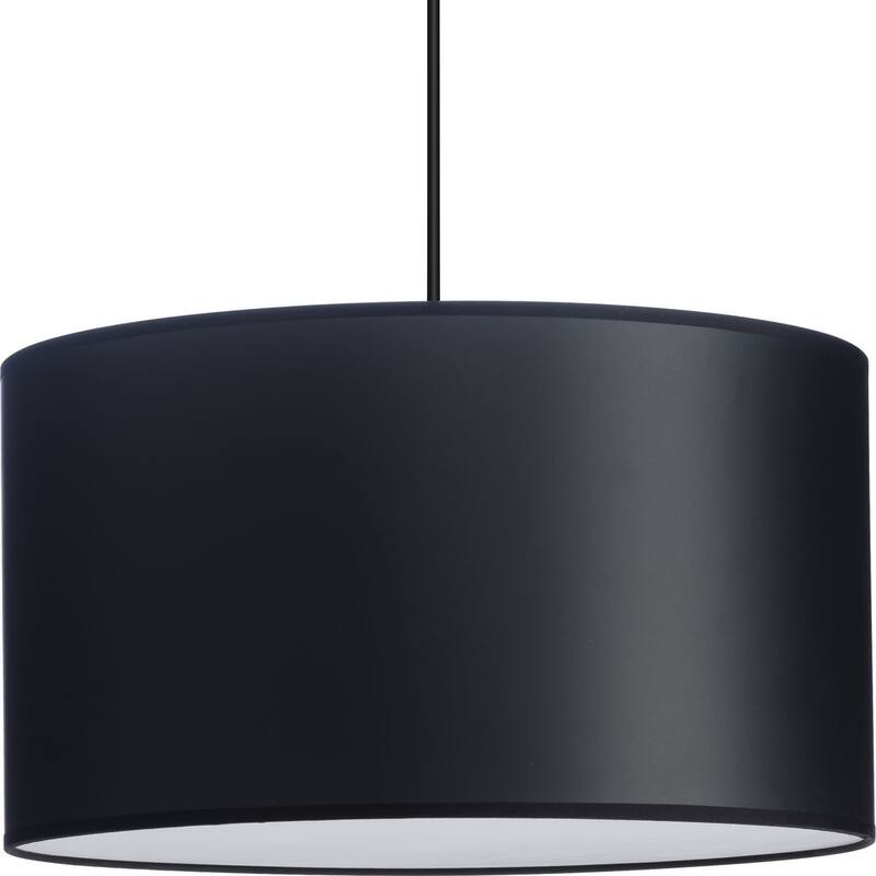 Markor Collection Three-Light Black Parchment Shade Transitional Pendant - 18.12 in x 18.12 in x 10 in - 18.12 in x 18.12 in x 10 in