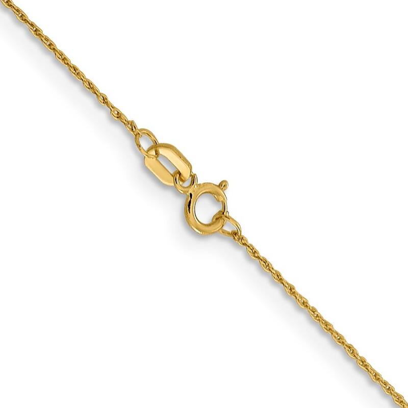 Curata 0.8mm 14k Yellow Gold Fancy Spring Lock Closure V-p Pendant Rope - 24 Inch