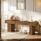 preview thumbnail 3 of 13, 63" Solid Wood Entryway Bench, Extra Long Bed End Dining Bench for Kitchen Living Room Bedroom
