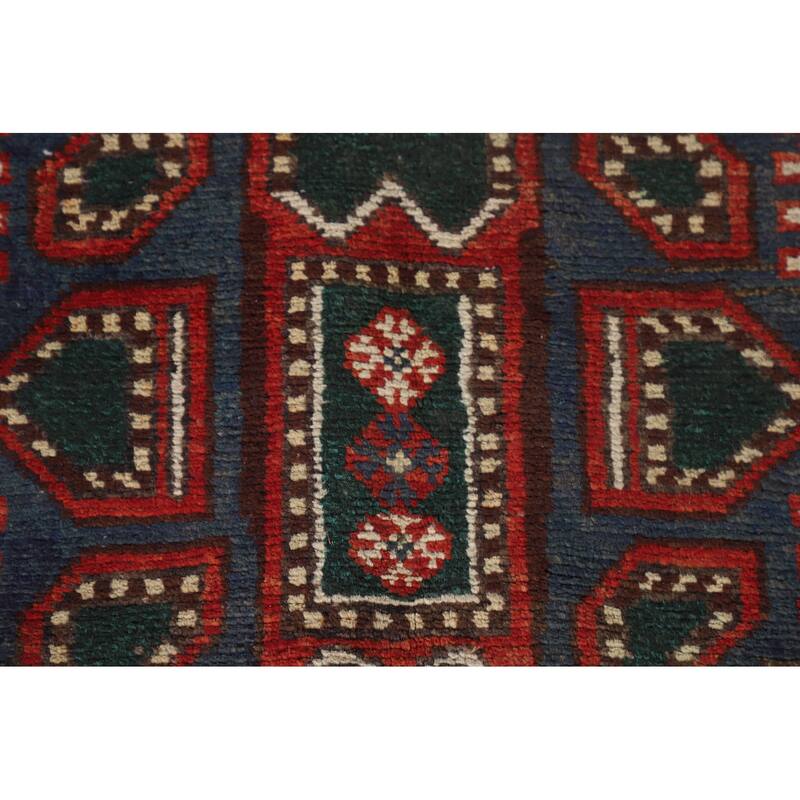 Geometric Bakhtiari Persian Vintage Rug Handmade Tribal Wool Carpet - 4'11"x 10'1"