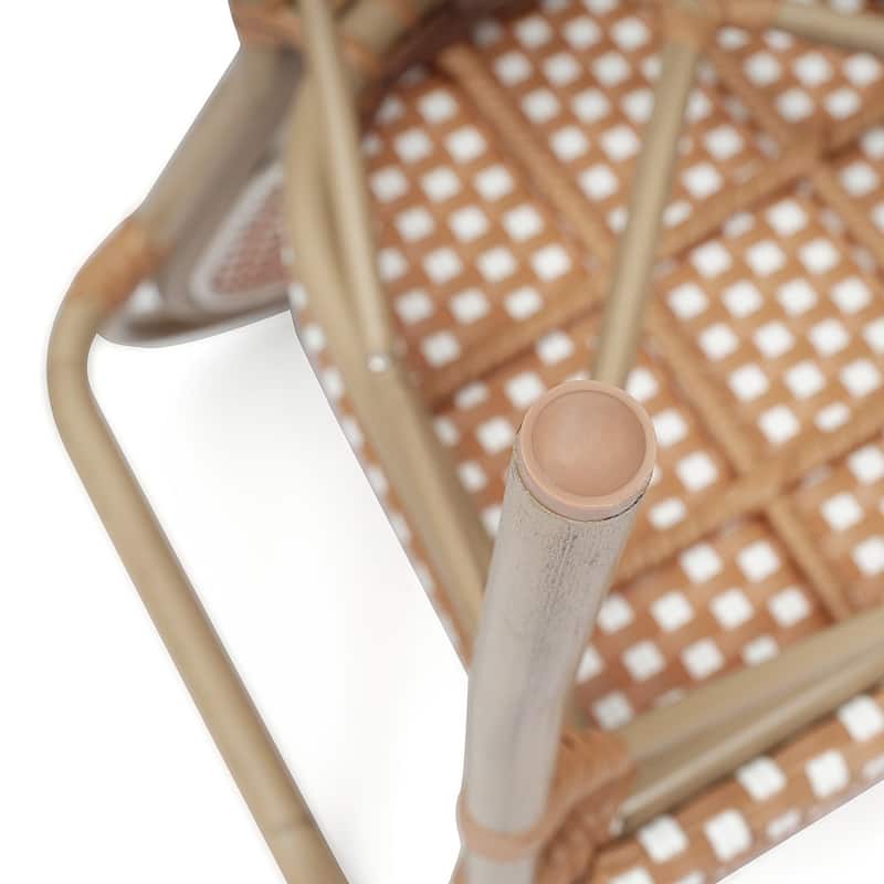 4 Pack All-Weather Commercial Paris Chairs with Arms and metal Frames