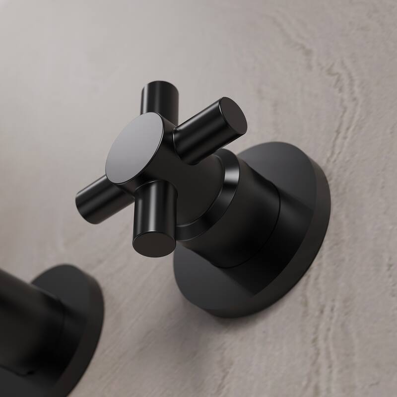 Double Handle Wall Mounted Tub Filler High Flow Tub Faucet Trim