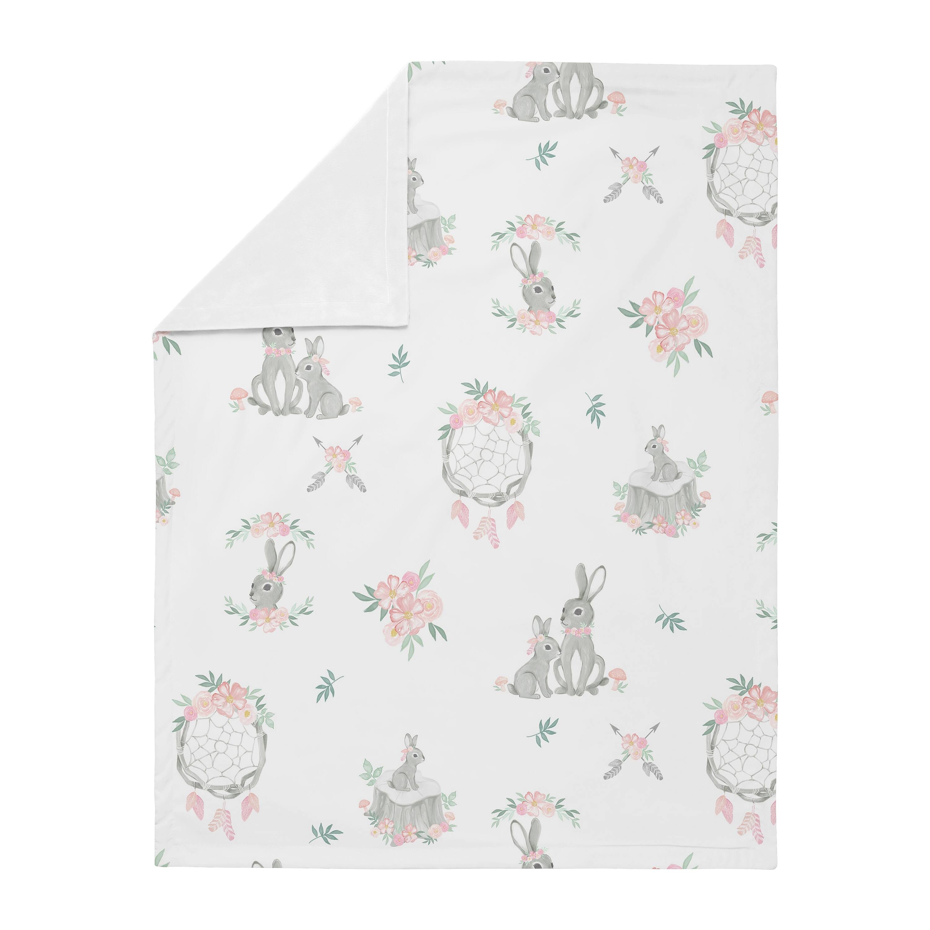 Woodland Bunny Collection Girl Baby Receiving Security Swaddle Blanket