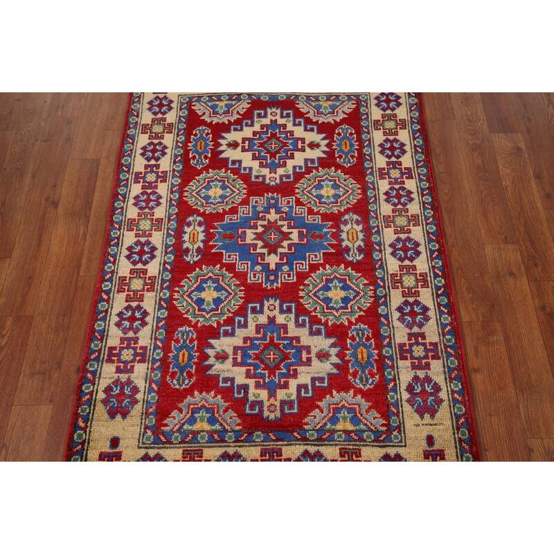 Red Kazak Oriental Foyer Rug Handmade Foyer Wool Carpet - 2'8" x 3'11"