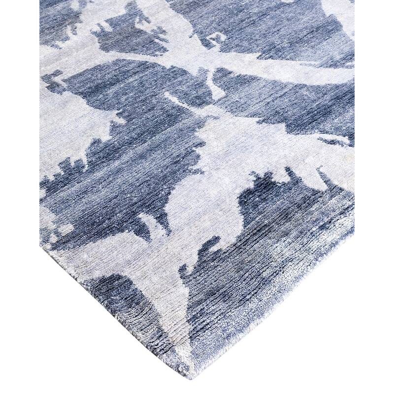 Modern One-of-a-Kind Hand-Knotted Area Rug, Blue - 9' 2" x 11' 10"