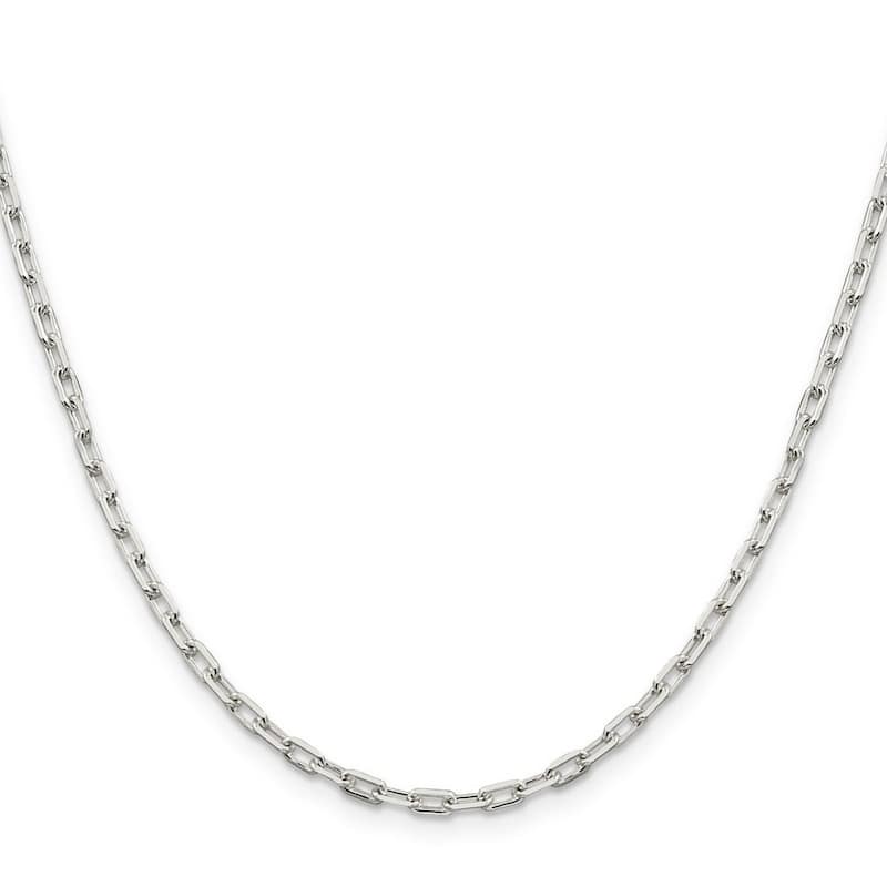 Curata 925 Sterling Silver Solid Polished 2.75mm Paperclip Chain Necklace (Lobster)