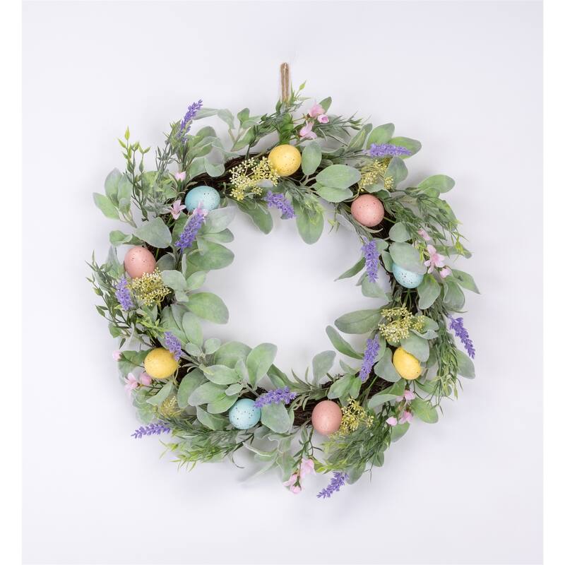 Pastel Egg Daisy Wreath