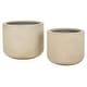 preview thumbnail 5 of 24, SAFAVIEH Outdoor Lucca Cement Ficonstone Planter Pot (Set of 2) - 18"W x 18"D x 15"H