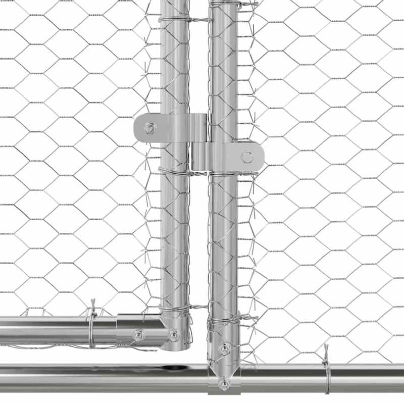 vidaXL Chicken Cage Silver 600/800 x 200 x 198.5 cm Galvanized steel
