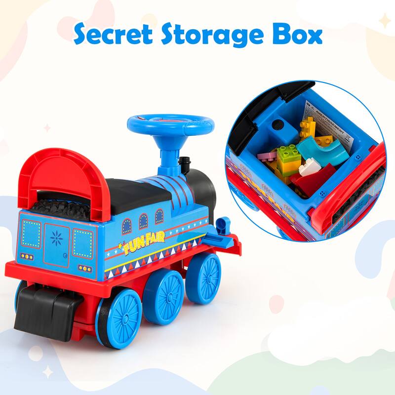 Gymax 6V Electric Kids Ride On Train Motorized Train Toy w/ Track & 6 - See Details