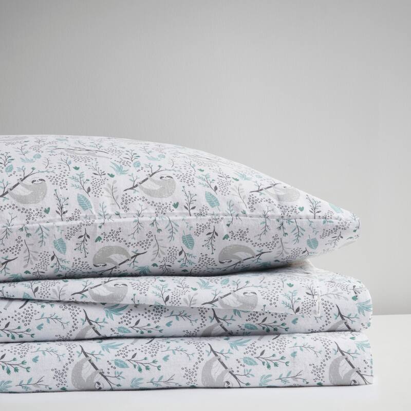 Intelligent Design Cozy Soft Cotton Flannel Printed Sheet Set