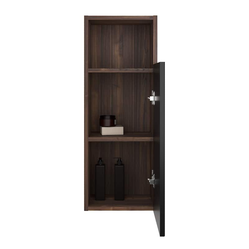GDFStudio - Floating Wall-Mounted Side Cabinet, Handle-Free Storage Cabinet