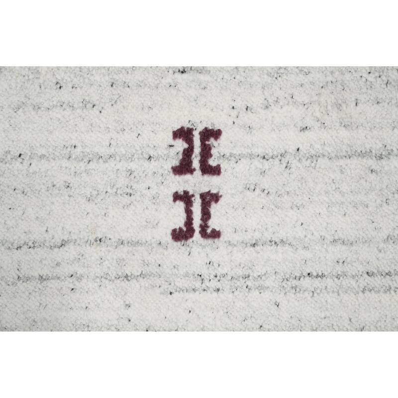 Hand Knotted Oriental 100% Wool Carpet Tribal Geometric Greys & Charcoal Gabbeh Area Rug - 7' 7'' X 5' 3''