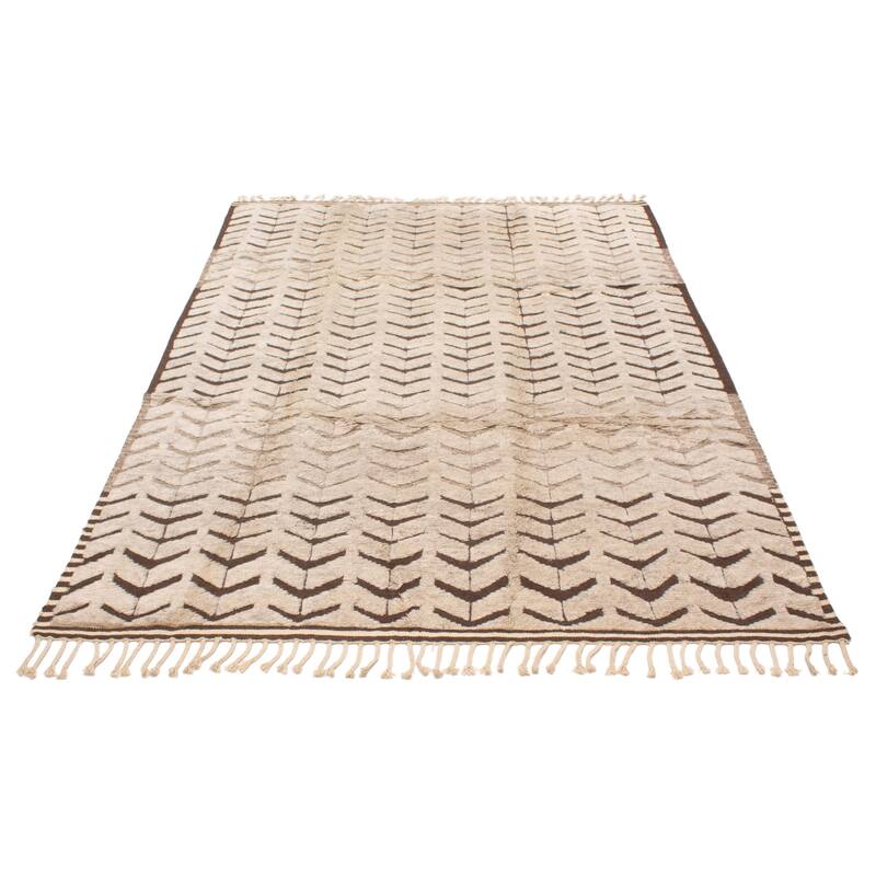 ECARPETGALLERY Hand-knotted Tangier Ivory Wool Rug - 8'5 x 11'7