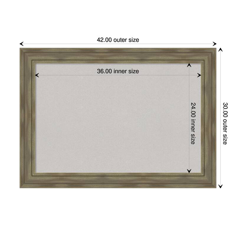 Alexandria Greywash Wood Framed Corkboard Bulletin Boards - Board Size 36x24 - Grey Cork