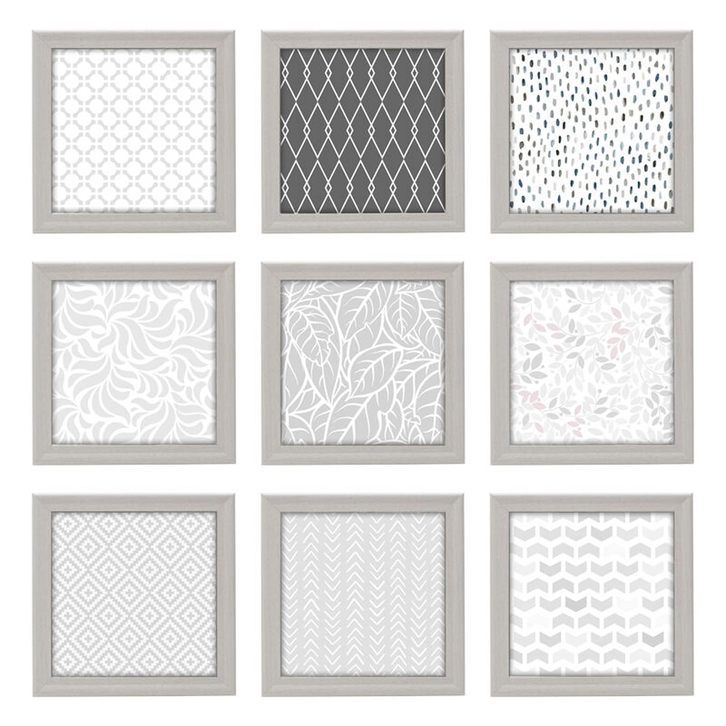 Melannco Set of 9 White Frames , Holds 8x8 Inch Photos