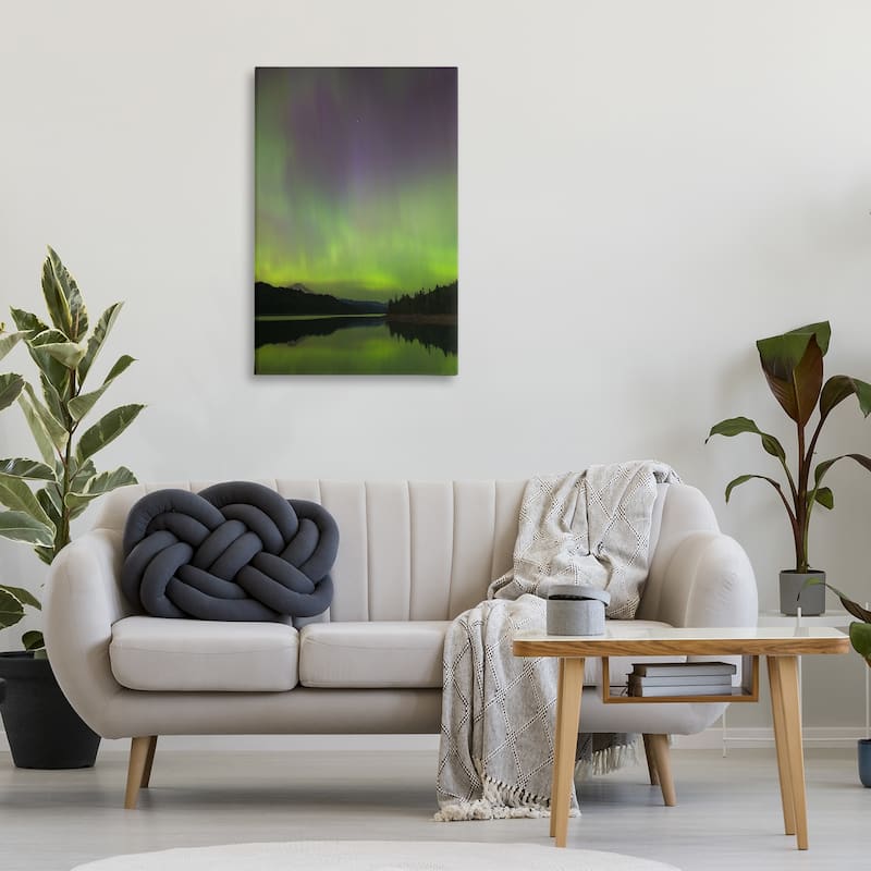 Stupell Green Aurora Landscape Canvas Wall Art Design By Nancy Crowell