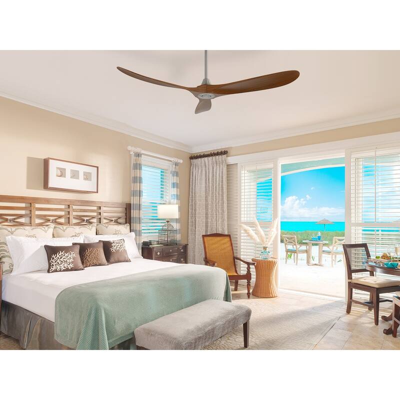 52''/60" Large Ceiling Fan without Lights, Remote Control and Reversible Motor Included, Smart Optinal