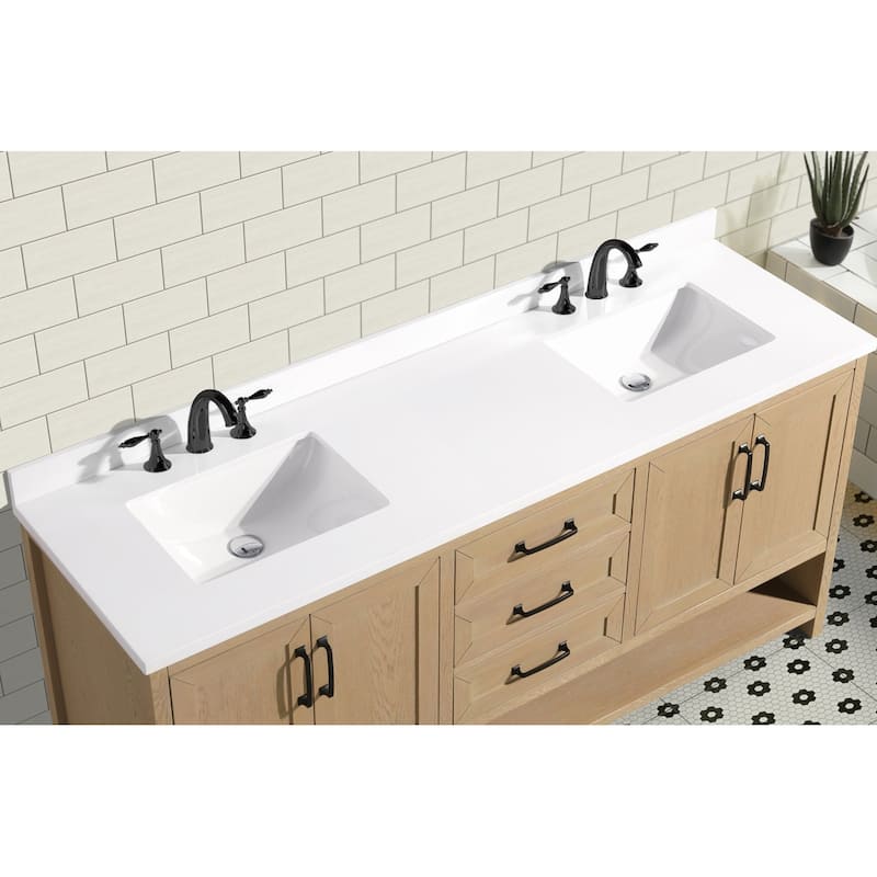 Ari Bath Venice 72" Bathroom Vanity Oak Gray Finish