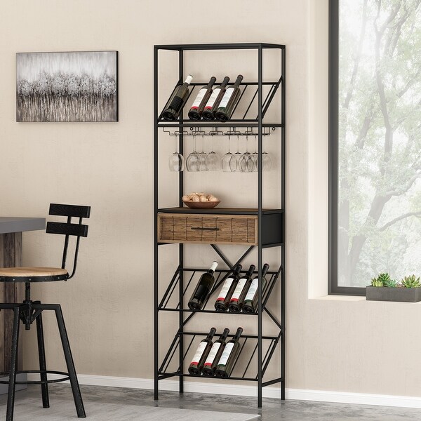 Boster 21 Bottle Floor Wine Rack with Storage by Christopher