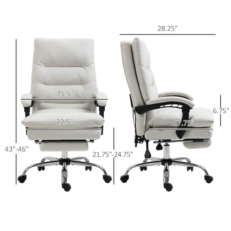 Executive Office Chair with Heated & Massage, Computer Desk Chair with Footrest, Microfibre High Back Swivel Office Chair