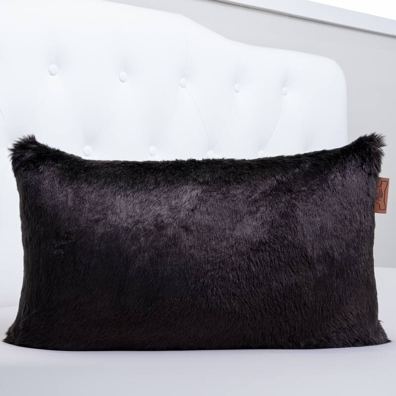 12x20 2-tone Fabulous Faux Fur Throw Pillow - Black Panther, 1 PCS