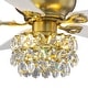 preview thumbnail 14 of 14, 48-inch Modern Brass Crystal Low Profile Chandelier Ceiling Fan with Light and Remote Control - 48" W x 15.1" H