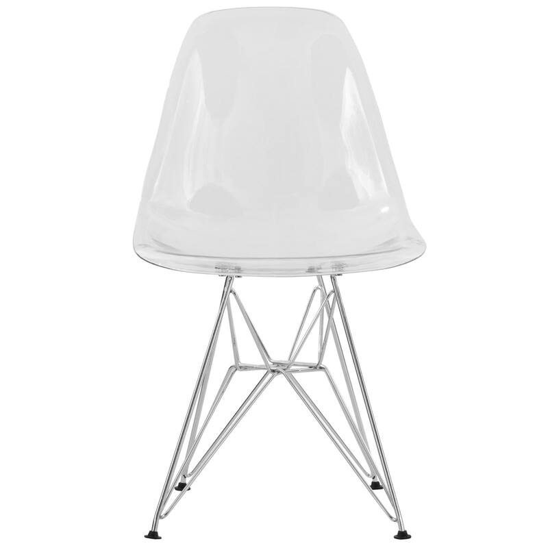 5-Piece Dining Set 35" Round Dining Table with 4 ABS Plastic Side Chair