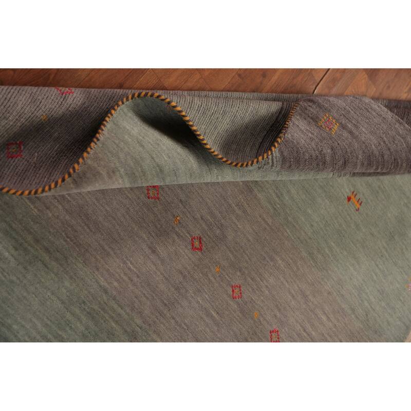 Striped Tribal Gabbeh Oriental Area Rug Handmade Wool Carpet - 4'10" x 7'10"