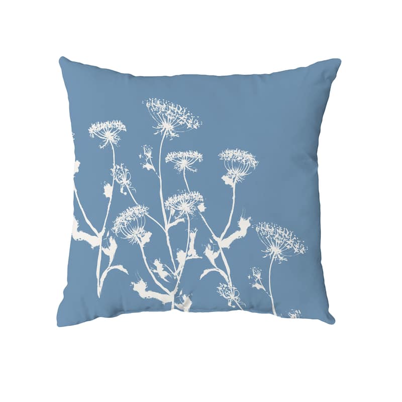 Breezy Wildflower Throw Pillow - Blue - 18" x 18"