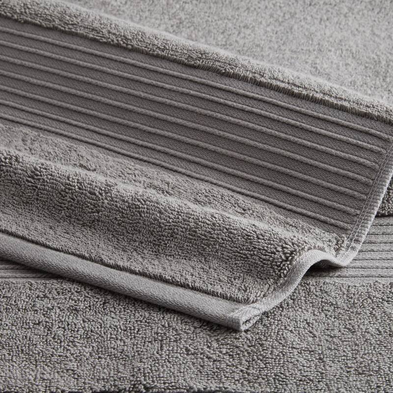 TOWN & COUNTRY EVERYDAY 6-Piece Assorted Solid Dobby Border Set, 2-Bath Towels, 2-Hand Towels, 2-Washcloths