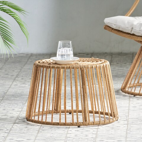 Caryl Outdoor Wicker Side Table by Christopher Knight Home