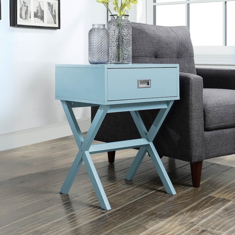 End Table with Large Trunk Drawer and Smooth Surface Top, Modern Side Table for Concealed Living Room or Bedroom Essentials