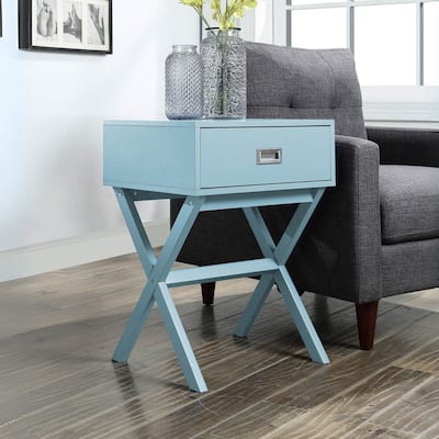 End Table with Large Trunk Drawer and Smooth Surface Top, Modern Side Table for Concealed Living Room or Bedroom Essentials