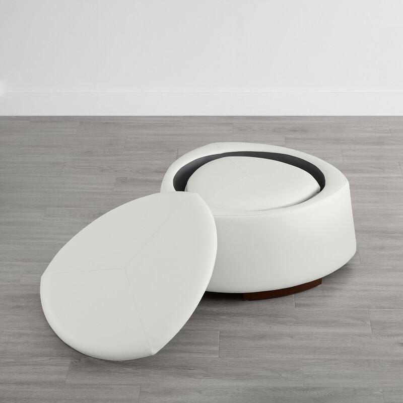 Bridget Storage Ottoman Set Stone-Shaped Footrest for Living Room