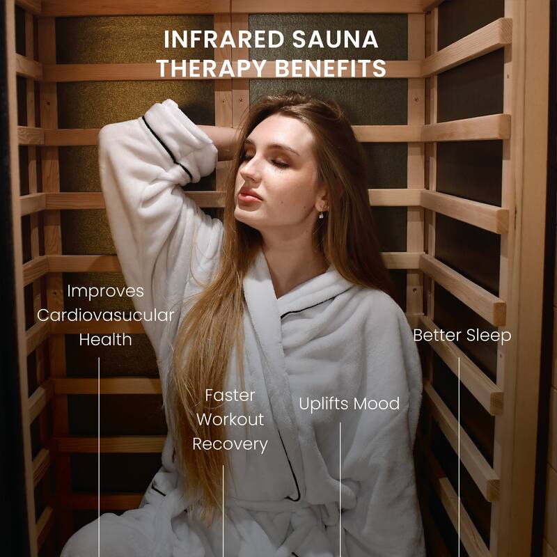 ALEKO Oasis Fully Assembled Expandable Design Indoor Spa Far Infrared Sauna Oasis 1 Person Black