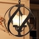 preview thumbnail 1 of 5, Luxury Rustic Chandelier, 19.25"H x 16"W, with Orbital Style, Weathered Black Finish by Urban Ambiance