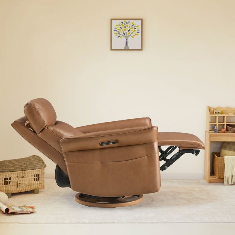 Spruce & Spring Power Swivel Recliner Chair Triple-Motor Nursery Glider
