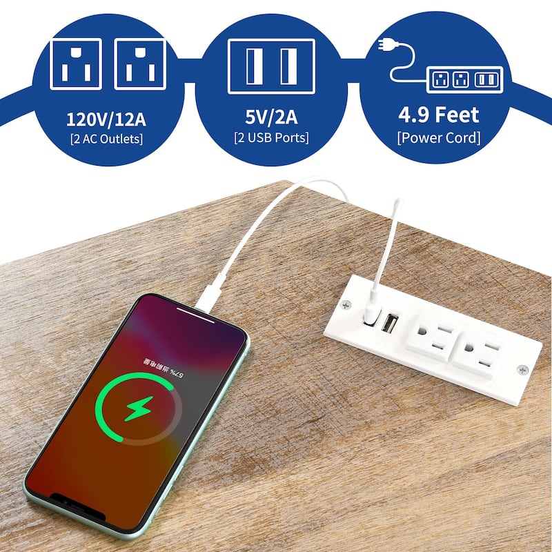 Moasis Farmhouse Corner TV Stand Entertainment Center for TV up to 55-inch w/Power Outlet