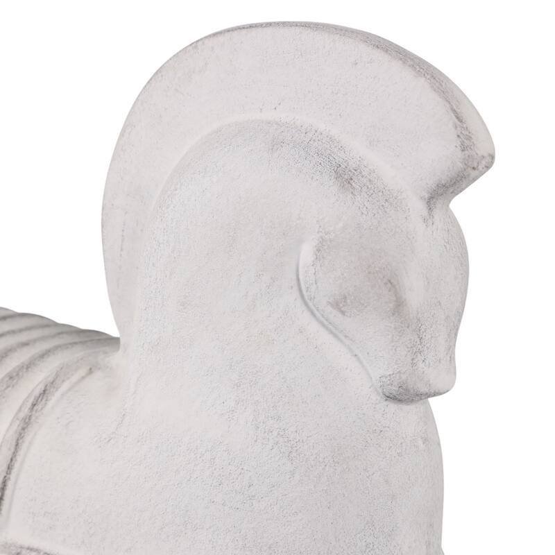 Pottery Horse Figurine Timeless Decorative Sculpture - 11" Ivory - 11.5" x 4" x 10.5"