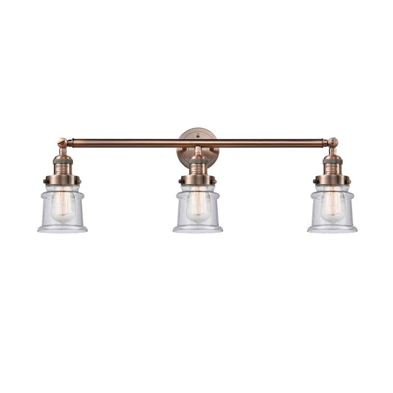 Innovations Lighting Canton - 3 Light 30" Bath Vanity Light - Antique Copper/Seedy