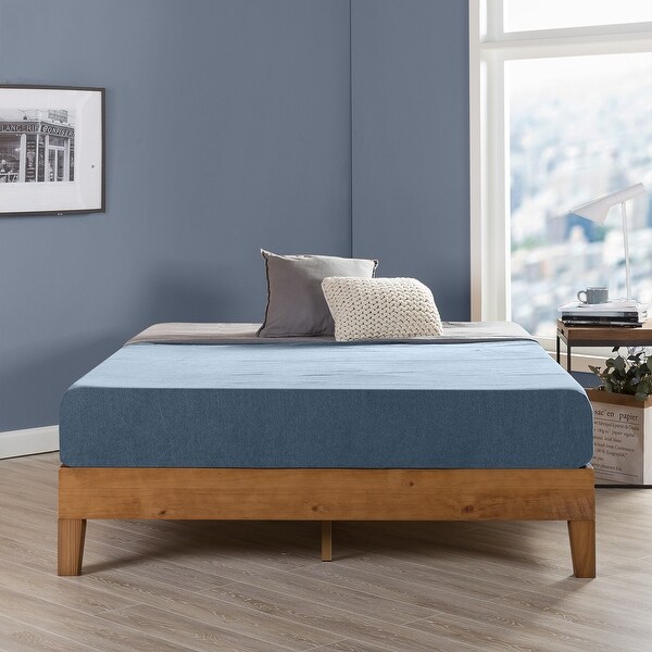 Crown comfort size 12 inch classic solid wood platform bed clearance frame