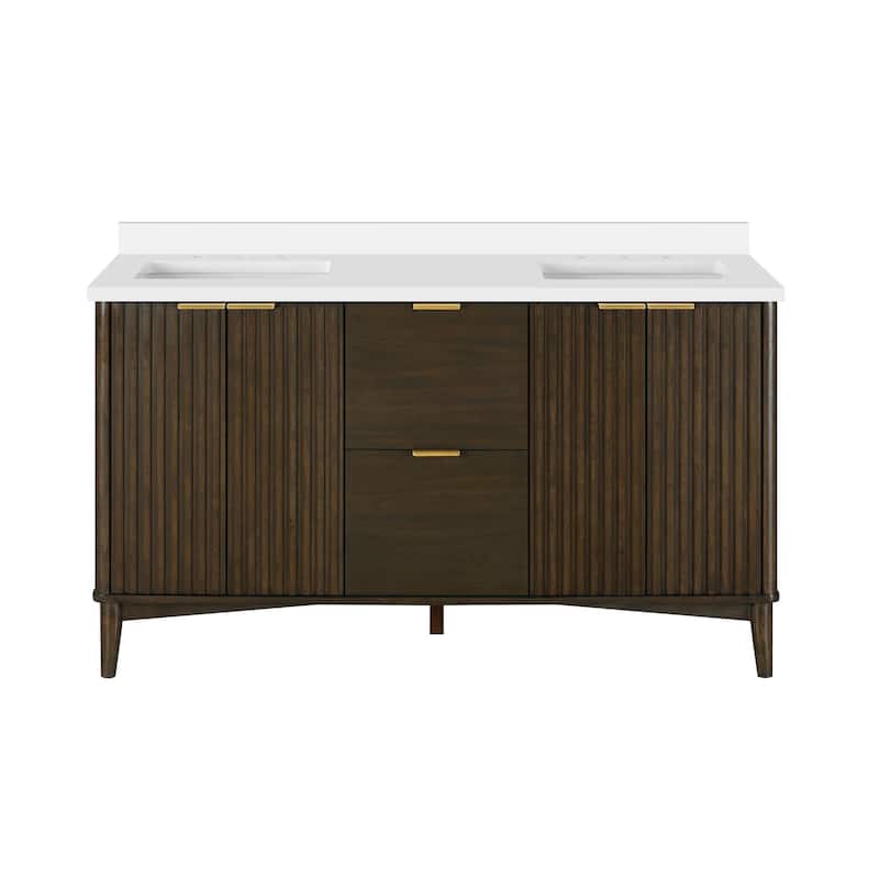 Gabi Bathroom Vanity with White Engineered Stone Top
