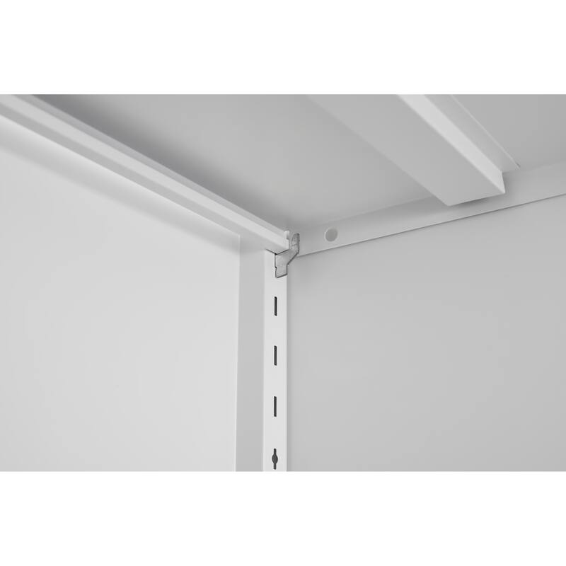 2 Doors Metal Storage Cabinet Kitchen Pantry Cabinet With Adjustable Shelves Tall Steel Cabinet Locker