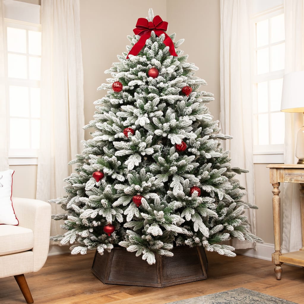 Real Touch™️Mountain Pearl Flocked Artificial Christmas Tree - 6.5' - Unlit - 6.5 Foot