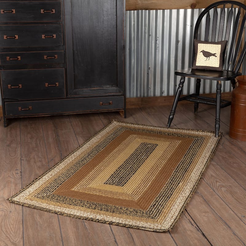 Kettle Grove Jute Rug Rect w/ Pad 20x30 - 20" x 30" - 20" x 30" - Black