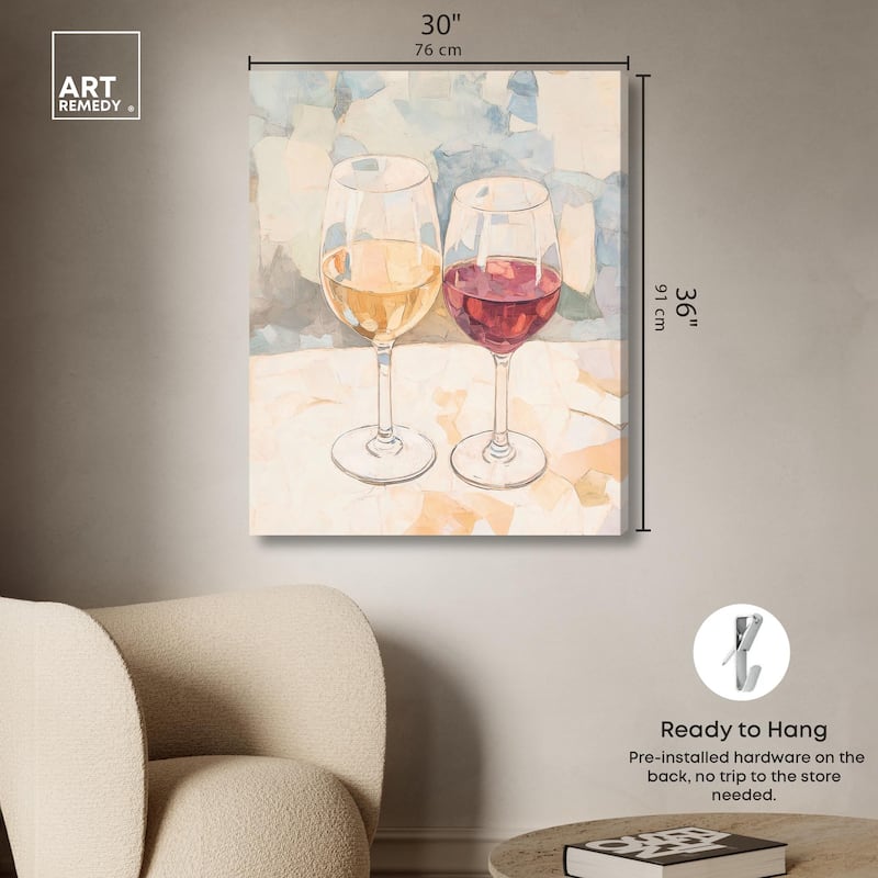Wine Duo Canvas by Art Remedy, Gallery Wrapped