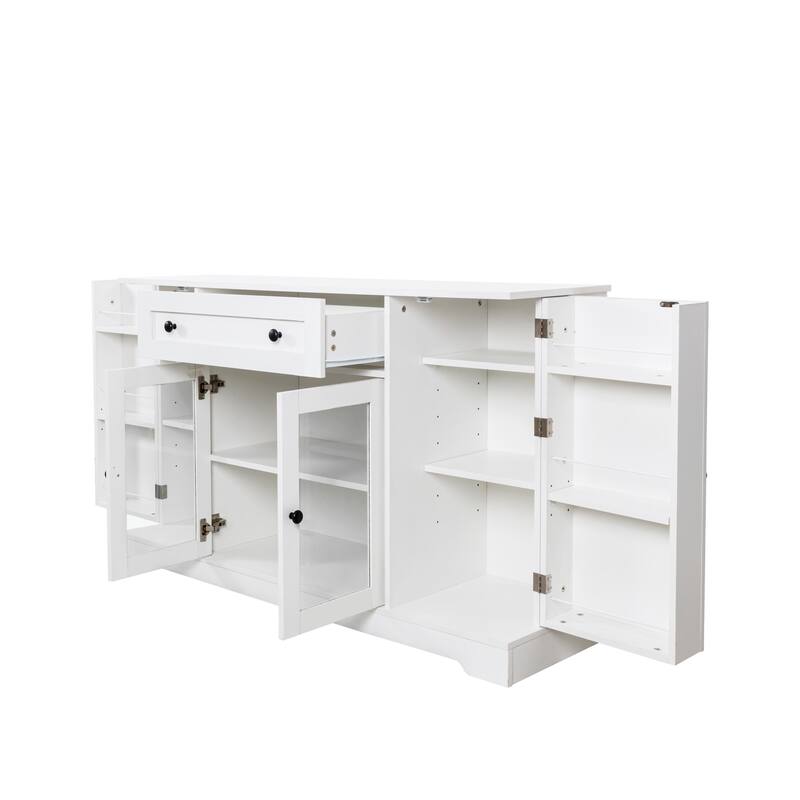 GDF Studio - Ansar Modern Sideboard Buffet Cabinet with Drawer, Adjustable Shelf, and Ample Storage