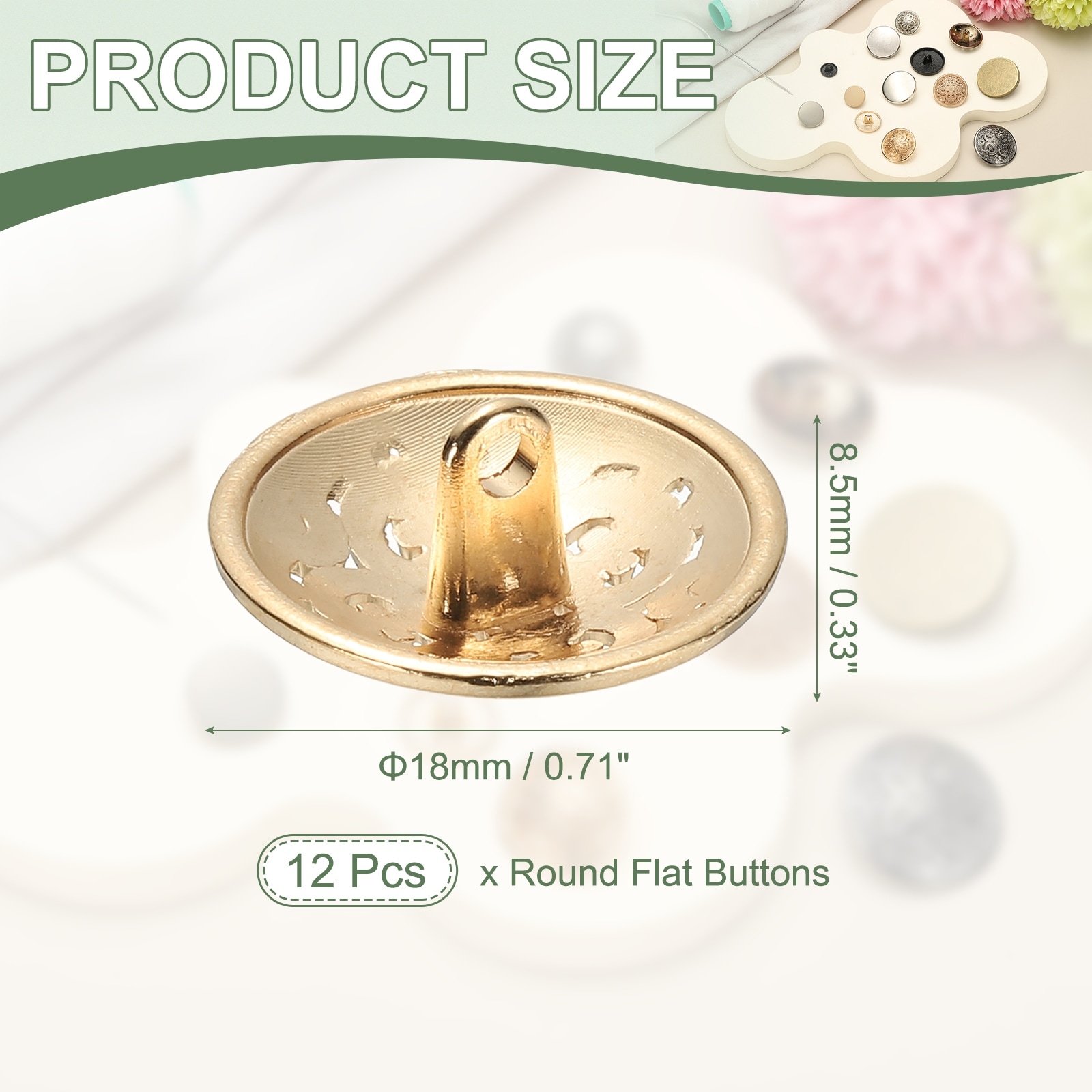 Metal Round Hollow Buttons, Retro Hollow Shank Sewing Buttons - Fitting for (Shirt - Suit - Sewing Crafts)