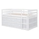 preview thumbnail 9 of 37, Twin Size Solid Wood Loft Bed with Retractable Writing Desk and 4 Drawers, Lateral Portable Desk and Shelves